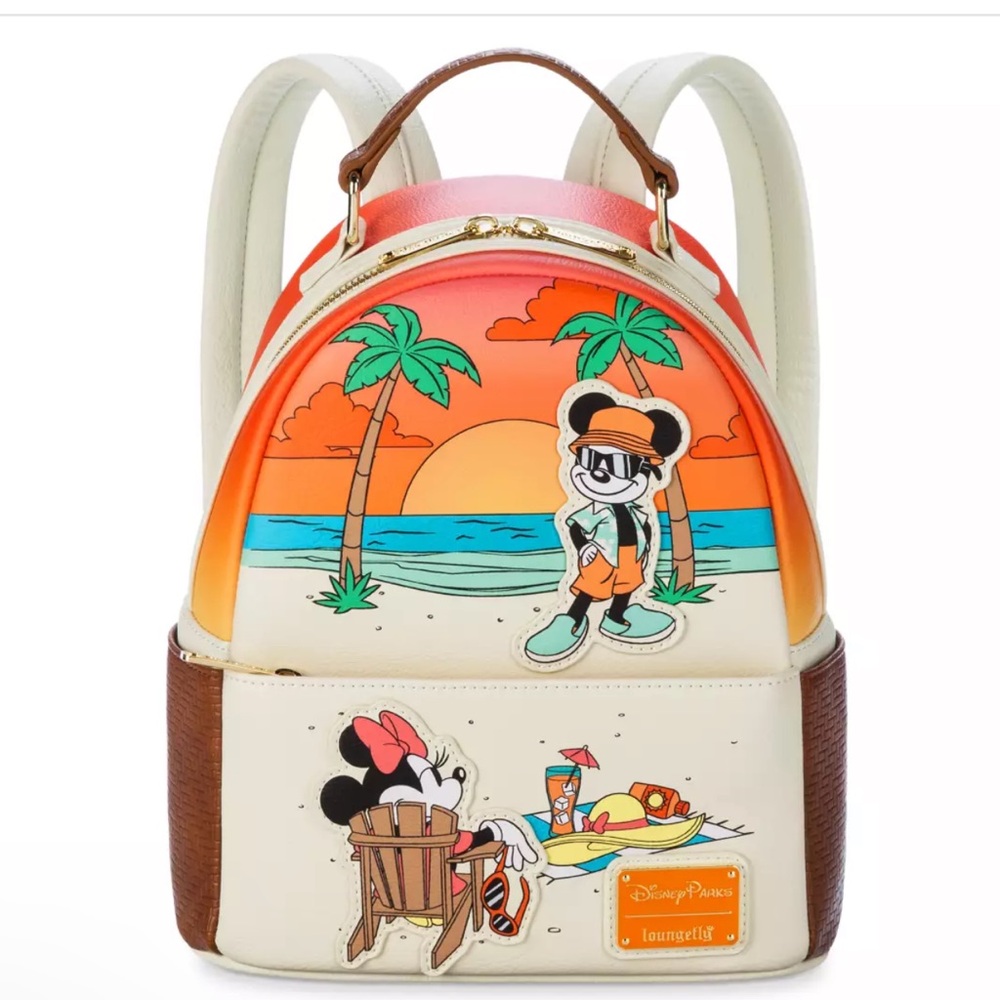 Disney Loungefly Mickey and Minnie Mouse Beach Loungefly Mini Backpack